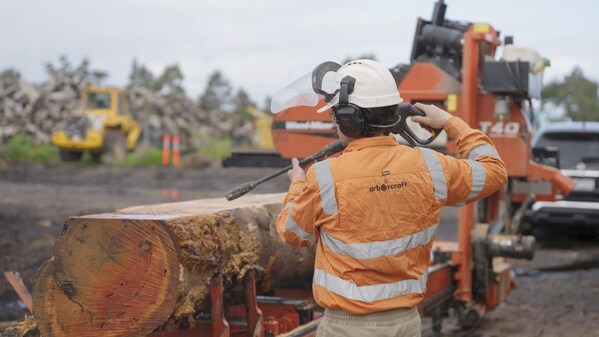 Milled timber from Arborcraft's ArborReuse recycling program
